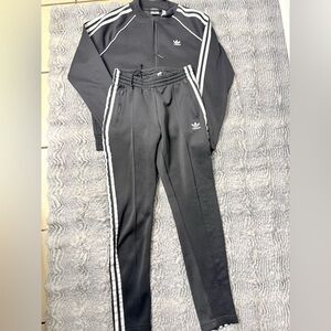 Adidas Kids Gray Joggers with White Stripes
